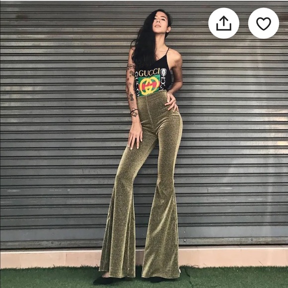 Pants - Gold flare pants